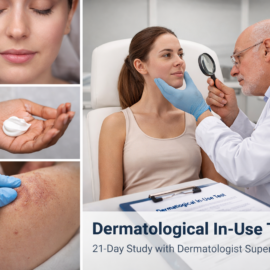 dermatological in-use test with clinical evaluation and dermatologist supervision