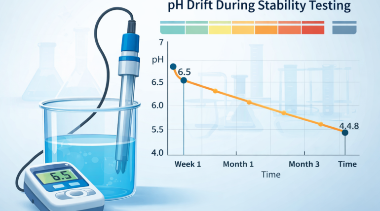 pH measurement during cosmetic stability testing using laboratory pH meter