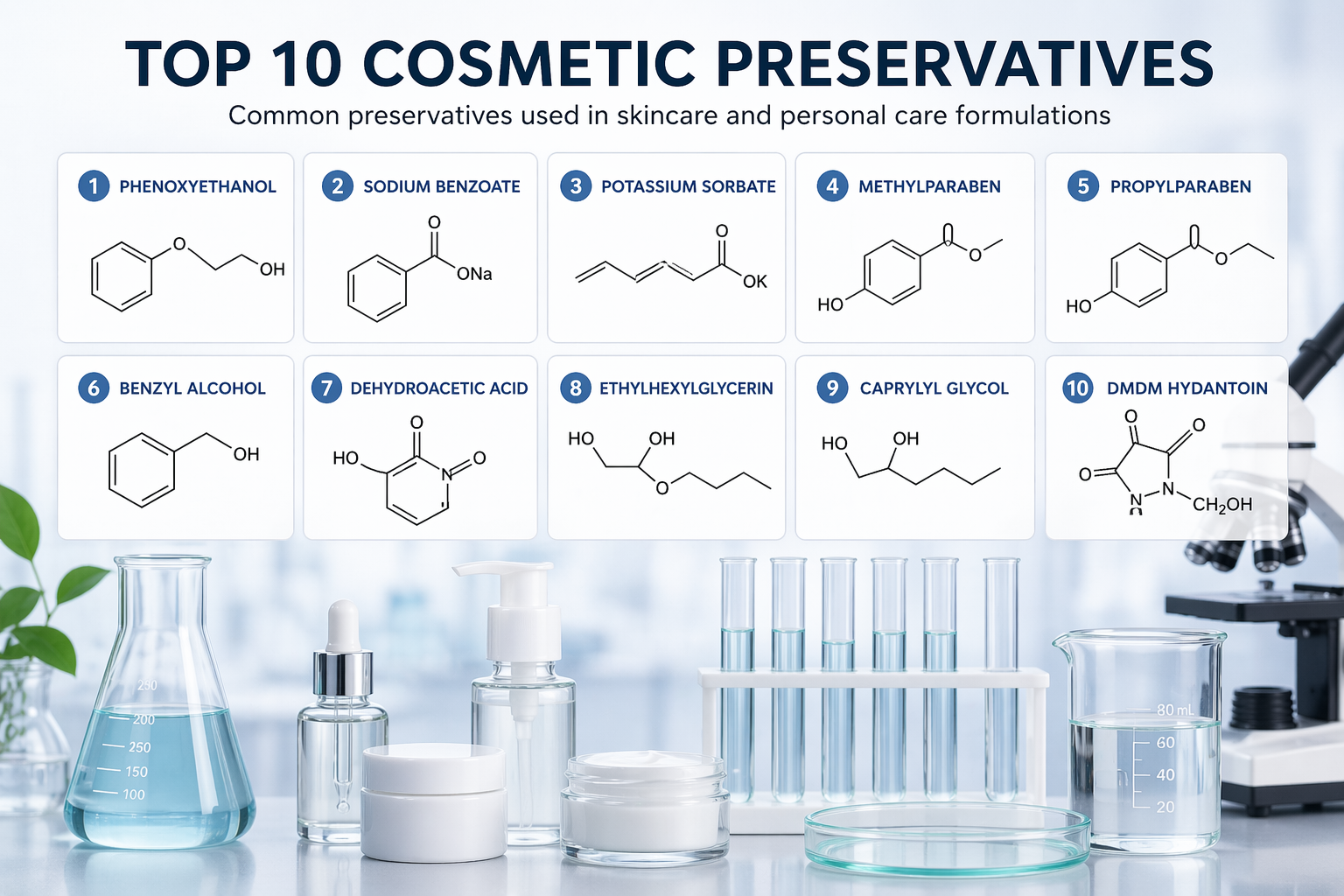 Top 10 Cosmetic Preservatives Used in Skincare Products