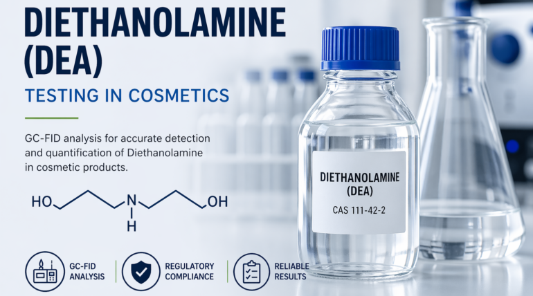 Diethanolamine DEA testing in cosmetics using GC-FID laboratory analysis